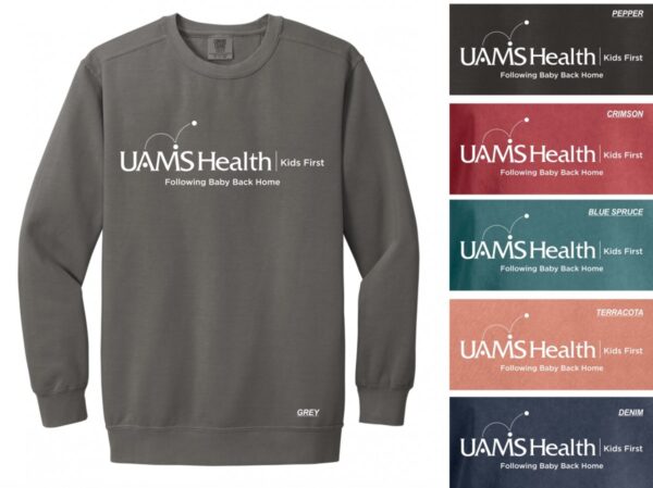 D2 1566 UAMS FBBH Comfort Colors Adult Crewneck Sweatshirt